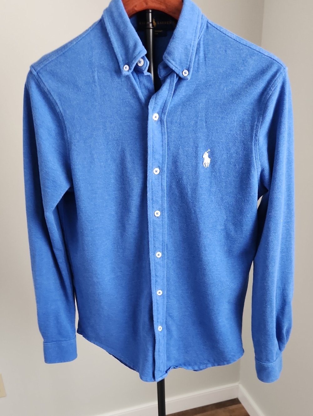 Ralph Lauren Men’s Royal Blue Featherweight Mesh Long Sleeve Shirt Size S